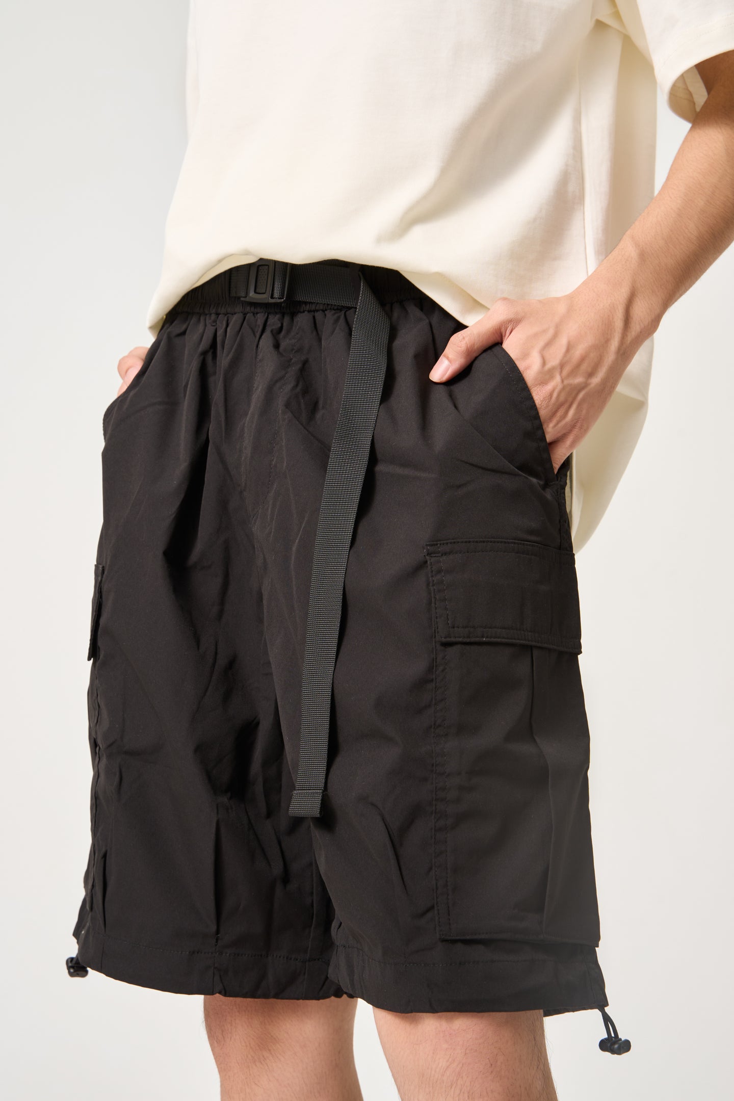 Simply . Men's Cargo Shorts (Black) - Simply